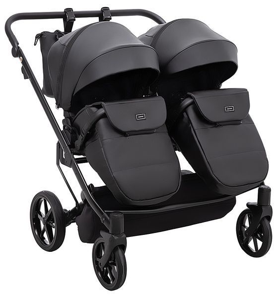 Коляска 2 в 1 для двійні Adamex Leo Duo Eco SA-2 чорний 681143 фото