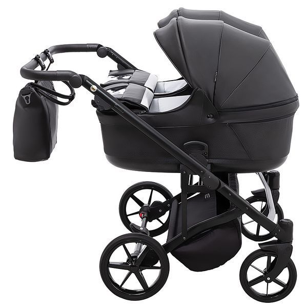 Коляска 2 в 1 для двійні Adamex Leo Duo Eco SA-2 чорний 681143 фото