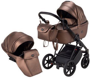 Коляска 2 в 1 Bair Infinity кожа 100% BI-02- AMO bronze pearl (бронза перламутр) 625181 фото