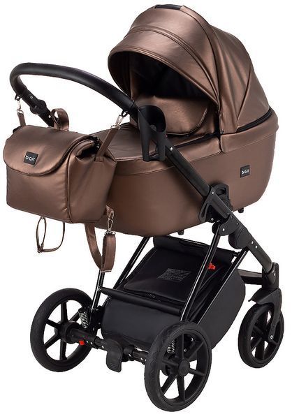 Коляска 2 в 1 Bair Infinity кожа 100% BI-02- AMO bronze pearl (бронза перламутр) 625181 фото