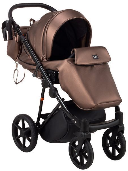 Коляска 2 в 1 Bair Infinity кожа 100% BI-02- AMO bronze pearl (бронза перламутр) 625181 фото