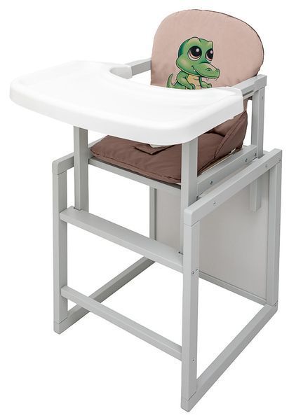 Стульчик-трансформер Babyroom Пеппи-250 серый капучино / шоколад (крокодил) 680972 фото