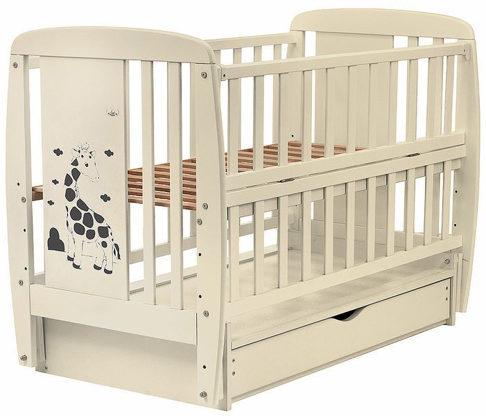 Ліжко Babyroom Жирафік DJMYO-3 маятник, ящик, відкидний бік бук слонова кістка 625290 фото