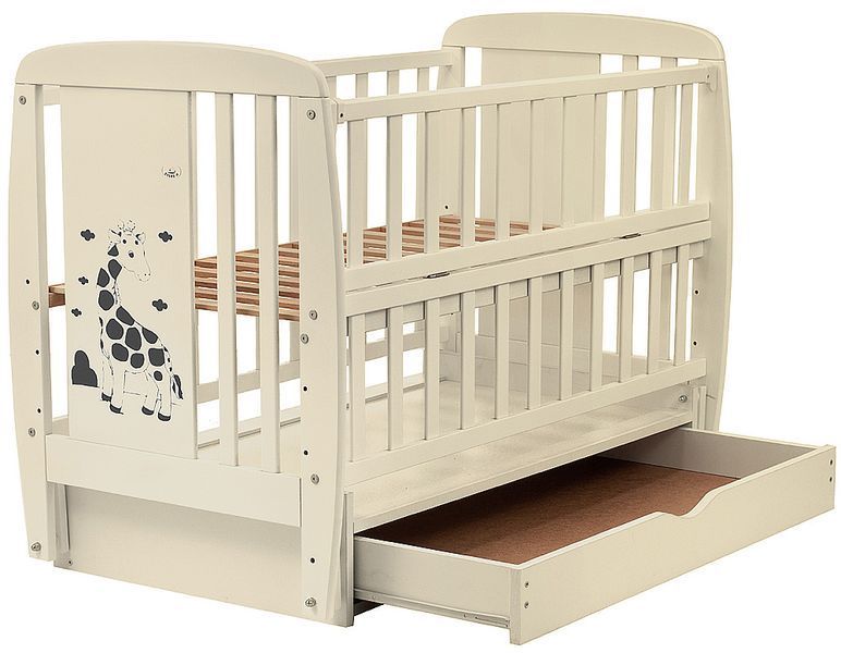 Ліжко Babyroom Жирафік DJMYO-3 маятник, ящик, відкидний бік бук слонова кістка 625290 фото