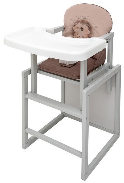 Стульчик-трансформер Babyroom Пеппи-250 серый капучино / шоколад (ежик, сердца) 680971 фото