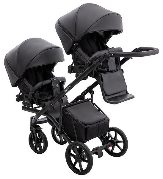 Коляска 2 в 1 для двойни Bair Kiwi DUO ECO BKD-15 черный 681044 фото
