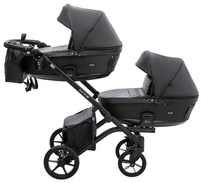 Коляска 2 в 1 для двойни Bair Kiwi DUO ECO BKD-15 черный 681044 фото