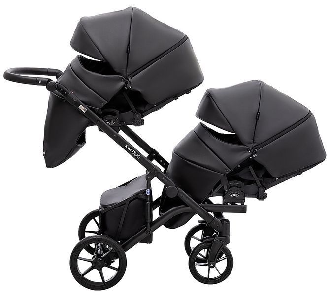 Коляска 2 в 1 для двойни Bair Kiwi DUO ECO BKD-15 черный 681044 фото