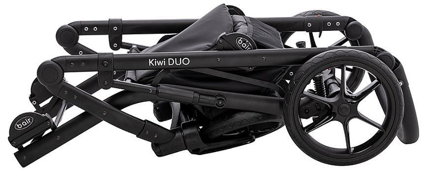 Коляска 2 в 1 для двойни Bair Kiwi DUO ECO BKD-15 черный 681044 фото