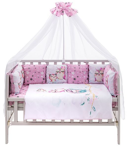 Дитяча постіль Babyroom Bortiki Print-08 рожевий (сови) 680729 фото