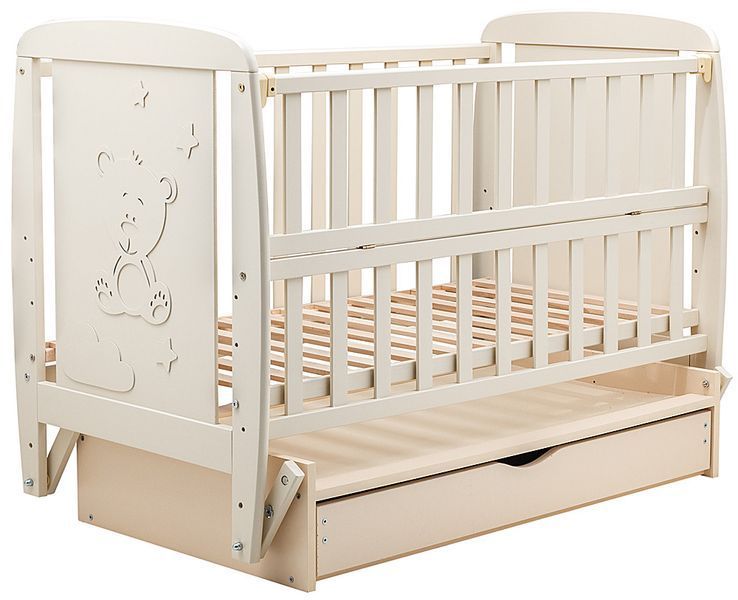 Ліжко Babyroom Умка DUMYO-3 маятник, ящик, відкидний бік бук слонова кістка 626141 фото