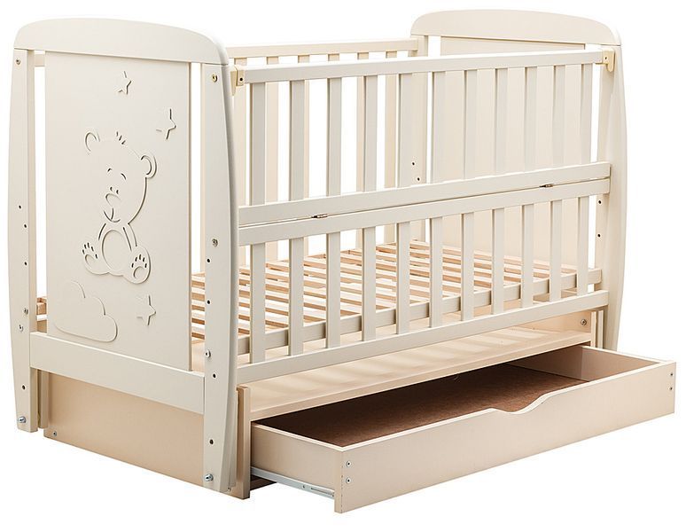 Ліжко Babyroom Умка DUMYO-3 маятник, ящик, відкидний бік бук слонова кістка 626141 фото