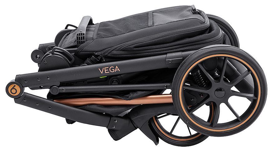 Коляска 2 в 1 Bair Vega Soft VSM-05 black magma черный 681062 фото