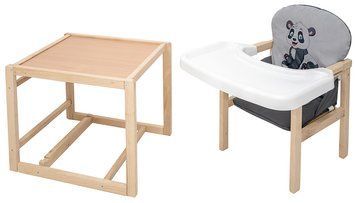Стульчик-трансформер Babyroom Пеппи-230 eko серый/графит (панда) 681000 фото