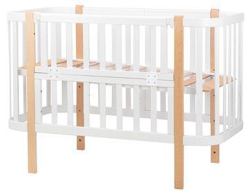 Ліжко Babyroom Місяць 120x60 білий / натуральний 625643 фото