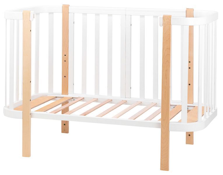 Ліжко Babyroom Місяць 120x60 білий / натуральний 625643 фото