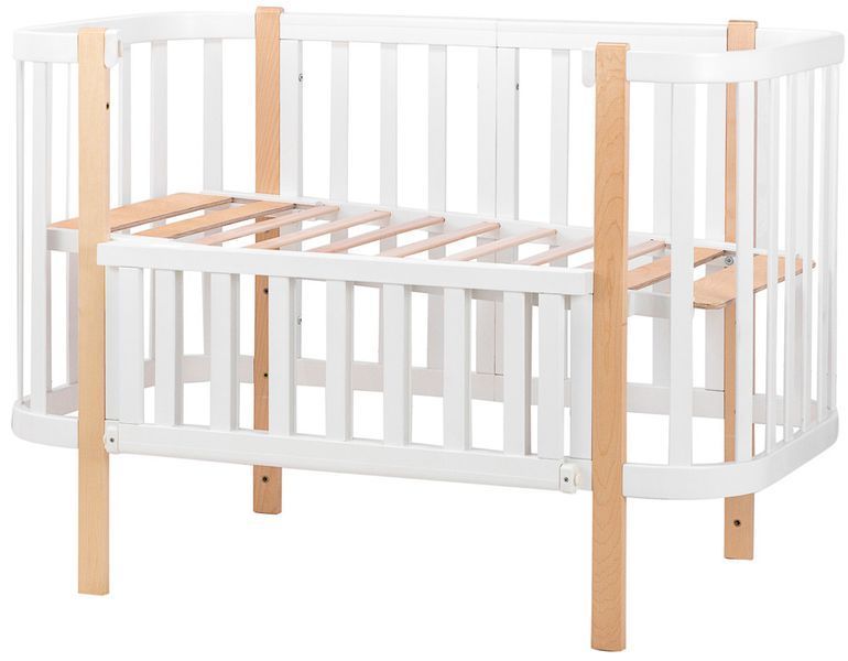 Ліжко Babyroom Місяць 120x60 білий / натуральний 625643 фото