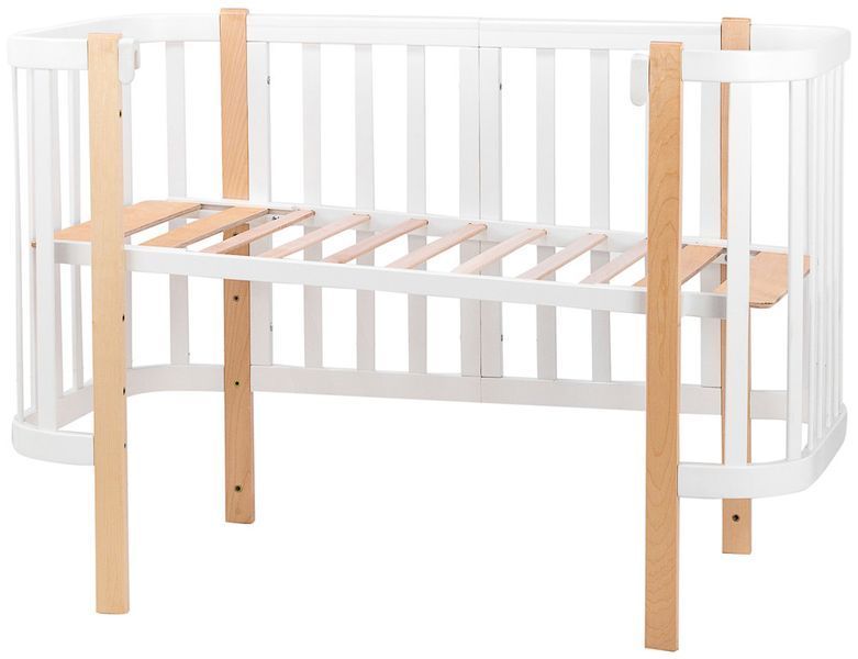 Ліжко Babyroom Місяць 120x60 білий / натуральний 625643 фото