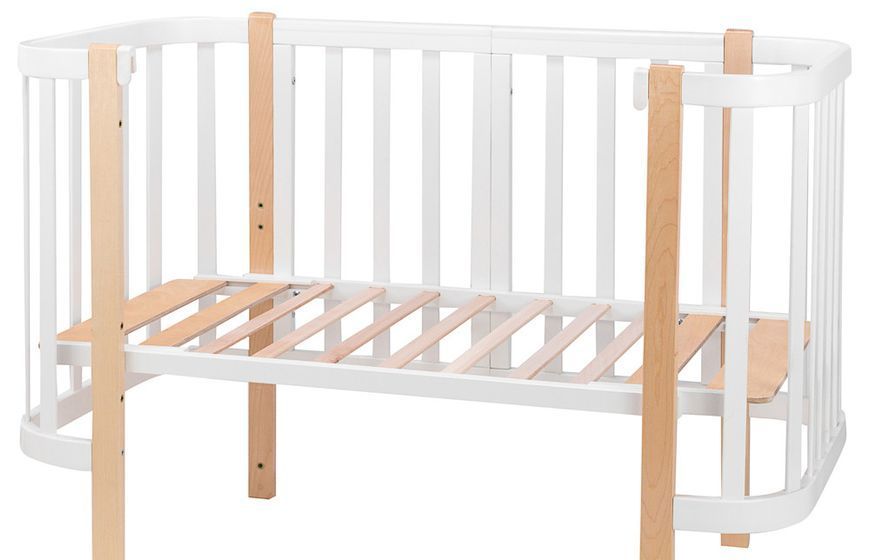 Ліжко Babyroom Місяць 120x60 білий / натуральний 625643 фото