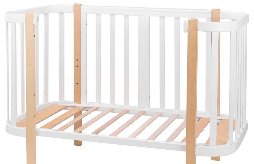 Ліжко Babyroom Місяць 120x60 білий / натуральний 625643 фото