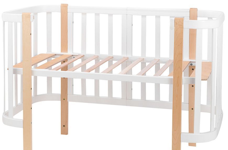 Ліжко Babyroom Місяць 120x60 білий / натуральний 625643 фото