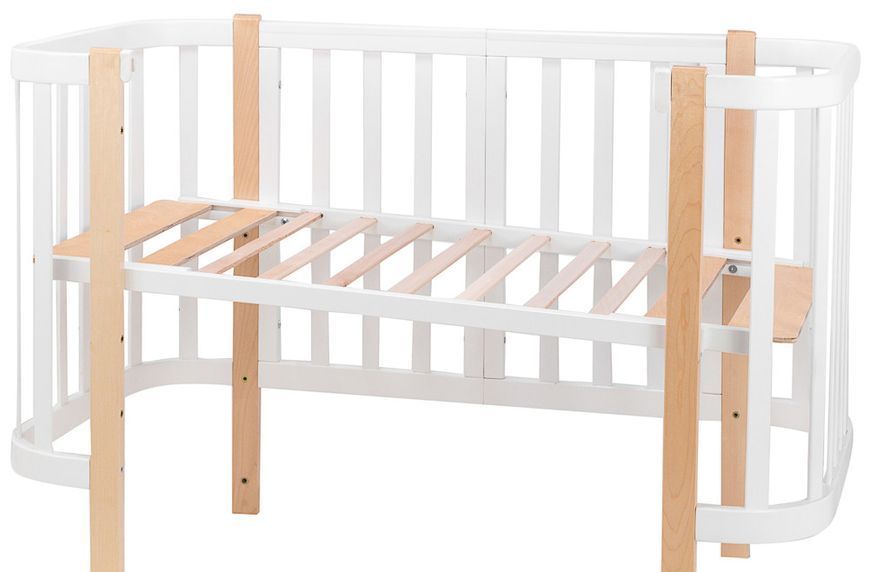 Ліжко Babyroom Місяць 120x60 білий / натуральний 625643 фото