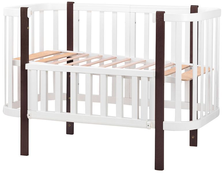 Кровать Babyroom Луна 120x60 белая/венге 625644 фото