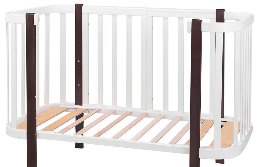 Кровать Babyroom Луна 120x60 белая/венге 625644 фото