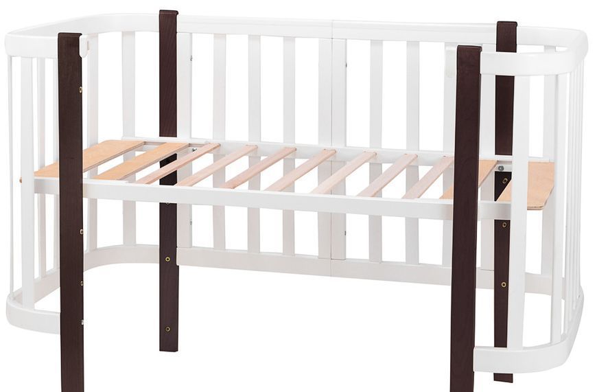Кровать Babyroom Луна 120x60 белая/венге 625644 фото