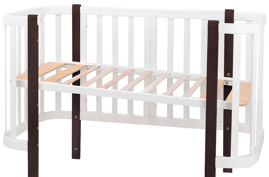 Кровать Babyroom Луна 120x60 белая/венге 625644 фото