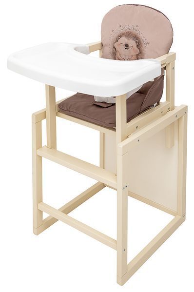 Стульчик-трансформер Babyroom Пеппи-260 слоновая кость капучино / шоколад (ежик, сердца) 680982 фото
