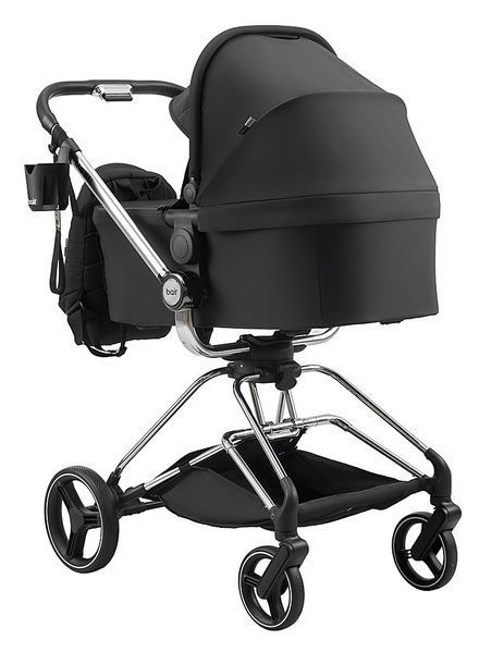 Коляска 2 в 1 Bair Moon Silver Edition MS-01 чорний 680934 фото