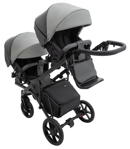 Коляска 2 в 1 для двойни Bair Kiwi DUO ECO BKD-21/15 серый / графит 681043 фото