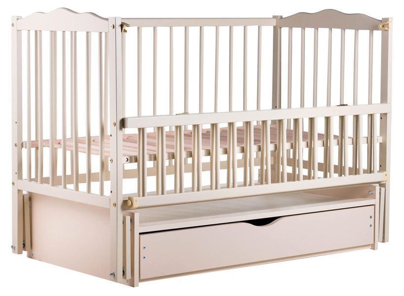 Ліжко Babyroom Веселка DVMYO-3 маятник, ящик, відкидний бік бук слонова кістка 622151 фото