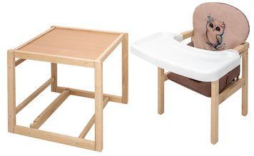 Стульчик-трансформер Babyroom Пеппи-230 eko капучино/шоколад (сова) 680996 фото