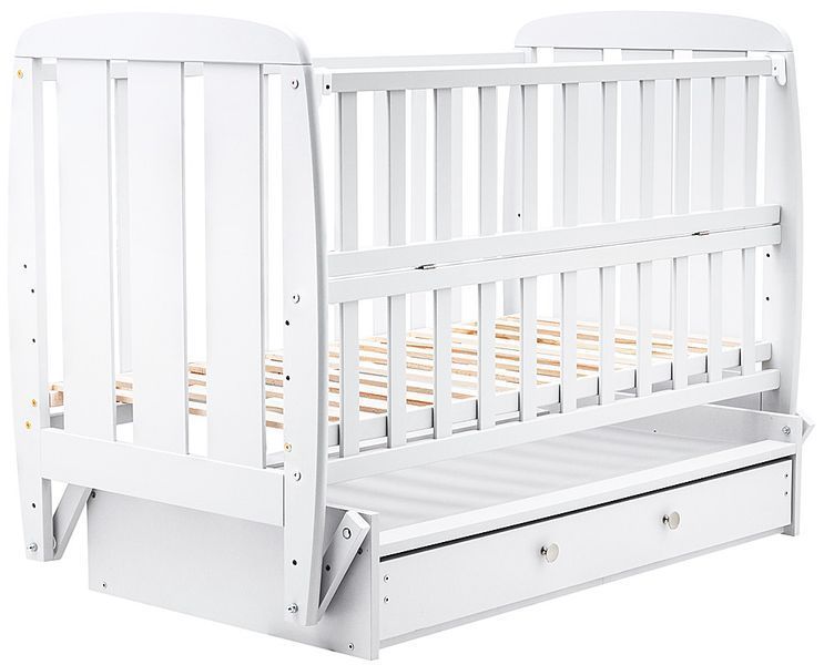 Кровать Babyroom Шарик SH-03 маятник, ящик, откидная сторона бук белый 625946 фото