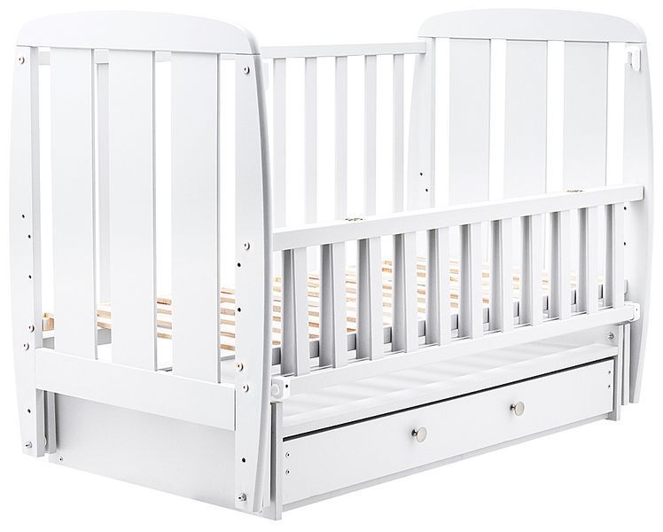 Кровать Babyroom Шарик SH-03 маятник, ящик, откидная сторона бук белый 625946 фото