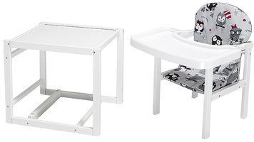Стільчик-трансформер Babyroom Поні-240 білий сірий (сови) 625816 фото