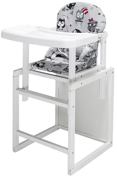 Стільчик-трансформер Babyroom Поні-240 білий сірий (сови) 625816 фото