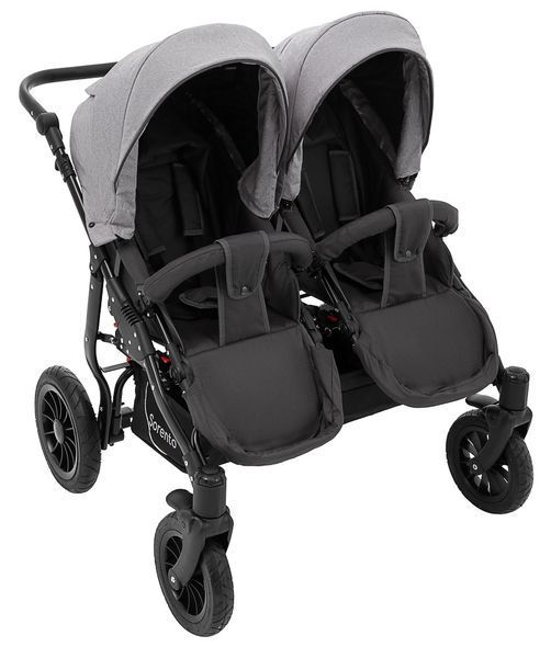 Коляска 2 в 1 для двойни Bair Sorento DUO BS-02 серый / графит 680814 фото