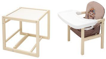 Стульчик-трансформер Babyroom Пеппи-260 слоновая кость капучино / шоколад (ежик, цветы) 680981 фото