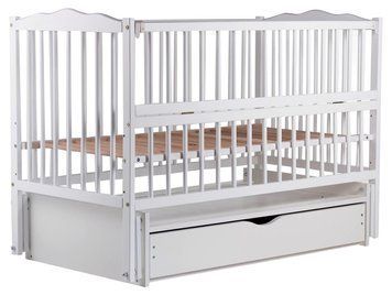 Ліжко Babyroom Веселка DVMYO-3 маятник, ящик, відкидний бік бук білий 622152 фото