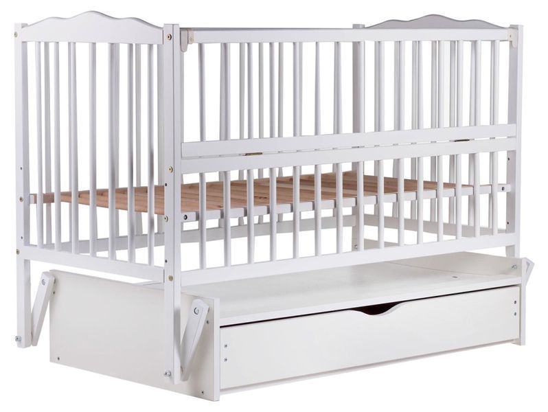Ліжко Babyroom Веселка DVMYO-3 маятник, ящик, відкидний бік бук білий 622152 фото