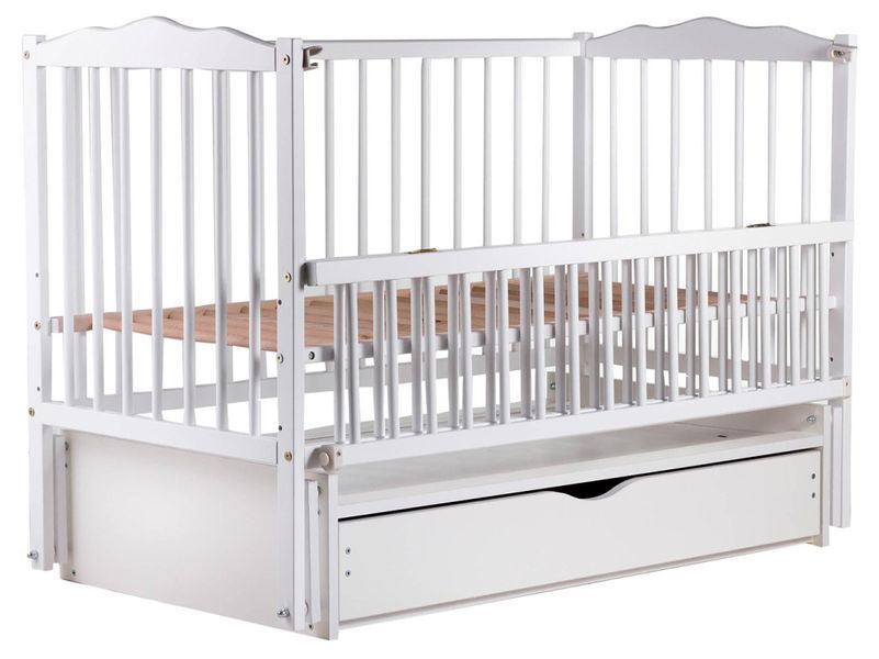 Ліжко Babyroom Веселка DVMYO-3 маятник, ящик, відкидний бік бук білий 622152 фото