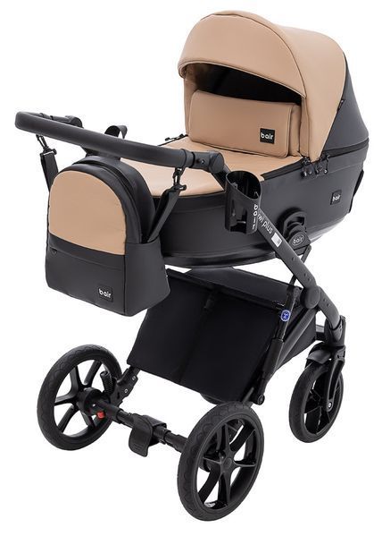 Коляска 2 в 1 Bair Kiwi Plus ECO BKP-18/15 капучино / чорний 680897 фото