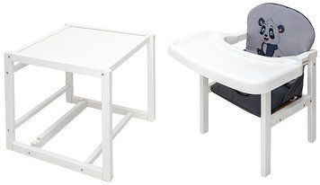 Стульчик-трансформер Babyroom Пеппи-240 белый серый / графит (панда) 681010 фото