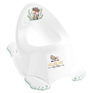 Горшок с антискользящим покрытием Tega WILD & FREE Anti-slip potty LITTLE FOX DZ-001-103-LISEK-Z white / green (белый / зеленый) 681304 фото