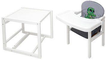 Стульчик-трансформер Babyroom Пеппи-240 белый серый / графит (крокодил) 681009 фото