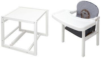 Стульчик-трансформер Babyroom Пеппи-240 белый серый / графит (ежик, сердца) 681008 фото