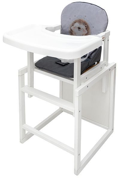 Стільчик-трансформер Babyroom Пеппі-240 білий сірий / графіт (їжачок, серця) 681008 фото